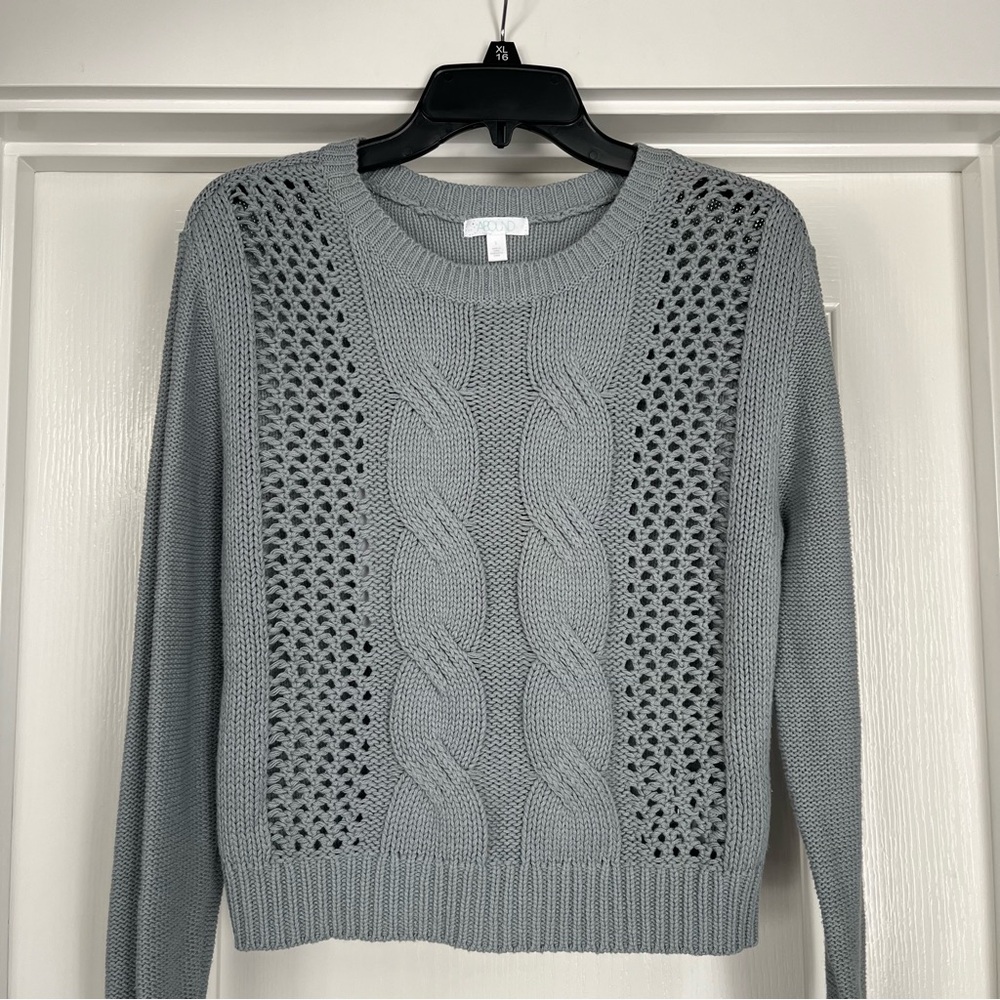 New Abound Blue Cable Knit PulloverSweater.